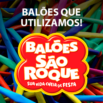 Balões que utilizamos são da marca Balões São Roque.